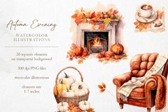 Watercolor Autumn Evening - Transparent PNG Product Image 2