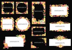 Watercolor autumn floral frames for decorations 