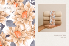 Watercolor Autumn Floral Seamless Pattern Product Image 2