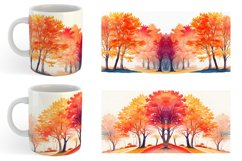 Watercolor Autumn foliage and colorful trees | Mug sublimati Product Image 2