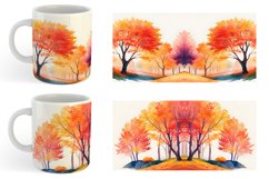 Watercolor Autumn foliage and colorful trees | Mug sublimati Product Image 3