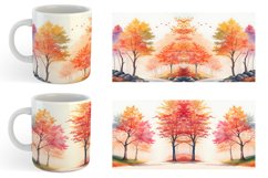 Watercolor Autumn foliage and colorful trees | Mug sublimati Product Image 5