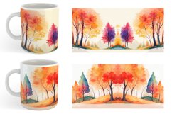 Watercolor Autumn foliage and colorful trees | Mug Product Image 2