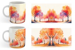 Watercolor Autumn foliage and colorful trees | Mug Product Image 3