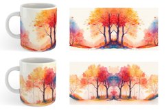 Watercolor Autumn foliage and colorful trees | Mug Product Image 4