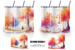 Watercolor Autumn foliage and colorful trees | Tumbler Product Image 5