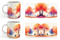 Watercolor Autumn foliage and colorful trees | Mug Product Image 5