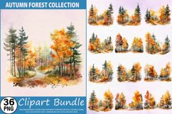 Watercolor Autumn Forest Clipart Bundle Product Image 1