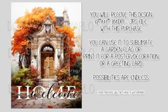 Autumn Front Door 12x18 Welcome Home Garden Flag Sublimation Product Image 2
