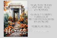Autumn Front Door 12x18 Welcome Home Garden Flag Sublimation Product Image 2