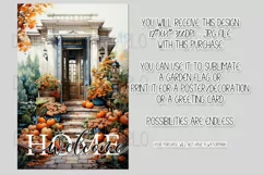 Autumn Front Door 12x18 Welcome Home Garden Flag Sublimation Product Image 2