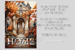 Autumn Front Door 12x18 Welcome Home Garden Flag Sublimation Product Image 2