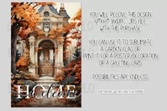 Autumn Front Door 12x18 Welcome Home Garden Flag Sublimation Product Image 2