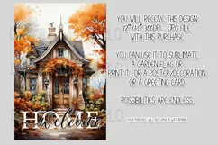 Autumn Front Door 12x18 Welcome Home Garden Flag Sublimation Product Image 2