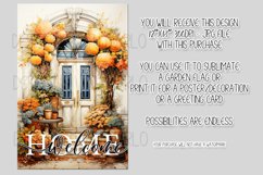 Autumn Front Door 12x18 Welcome Home Garden Flag Sublimation Product Image 2
