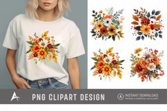 Watercolor Autumn Garden Floral Clipart Product Image 1