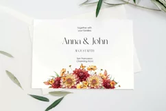 Watercolor autumn garden flowers and butterflies border