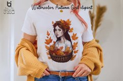 Watercolor Autumn Girl clipart, Autumn Girl Mug PNG Design Product Image 3