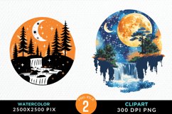 Watercolor Autumn Harvest Moons Clipart Product Image 1