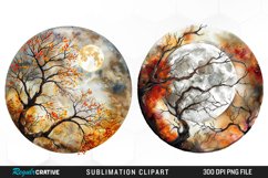 Watercolor Autumn Harvest Moons Clipart Bundle Product Image 3