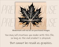 Watercolor Leaf Tumbler Design, Autumn Leaves PNG Product Image 3