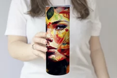 Unique Autumn Leaves Fantasy Woman Sublimation Tumbler Wrap Product Image 3