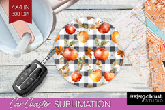 Cozy Autumn Car Coaster - Harvest Season Coaster PNG Product Image 1