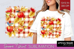 Cozy Autumn Square Tshirt Background - Harvest Season PNG Product Image 1