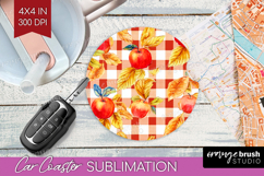 Cozy Autumn Car Coaster - Harvest Season Coaster PNG Product Image 1