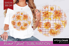 Cozy Autumn Round Tshirt Background - Harvest Season PNG Product Image 1