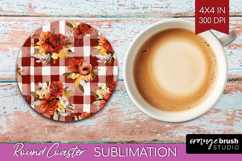 Cozy Autumn Round Coaster - Harvest Season Coaster PNG Product Image 1