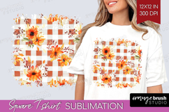 Cozy Autumn Square Tshirt Background - Harvest Season PNG Product Image 1