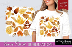 Cozy Autumn Square Tshirt Background - Harvest Season PNG Product Image 1