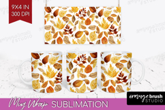Cozy Autumn Mug Wrap - Harvest Season Mug PNG Sublimation Product Image 1