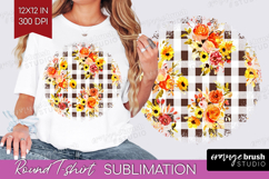 Cozy Autumn Round Tshirt Background - Harvest Season PNG Product Image 1