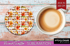 Cozy Autumn Round Coaster - Harvest Season Coaster PNG Product Image 1