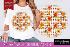 Cozy Autumn Round Tshirt Background - Harvest Season PNG Product Image 1