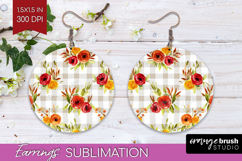 Cozy Autumn Round Earrings - Harvest Season PNG Sublimation Product Image 1