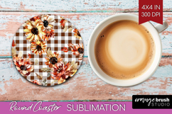 Cozy Autumn Round Coaster - Harvest Season Coaster PNG Product Image 1