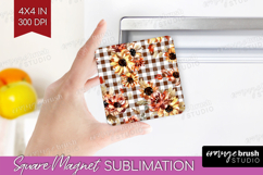 Cozy Autumn Magnet Sublimation - Harvest Season Square PNG Product Image 1