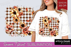 Cozy Autumn Square Tshirt Background - Harvest Season PNG Product Image 1
