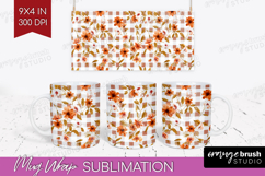 Cozy Autumn Mug Wrap - Harvest Season Mug PNG Sublimation Product Image 1
