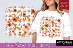 Cozy Autumn Square Tshirt Background - Harvest Season PNG Product Image 1