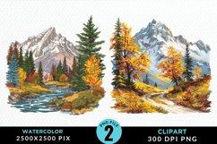 Watercolor Autumn Scene PNG Set Clipart Product Image 1