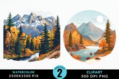 Watercolor Autumn Scene PNG Set Clipart Product Image 1