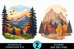 Watercolor Autumn Scene PNG Set Clipart Product Image 1