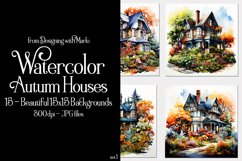 Autumn Houses Backgrounds, Fall Colors Houses Background Product Image 1