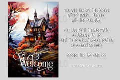 Watercolor Autumn 12x18 Welcome Garden Flag Sublimation Product Image 2