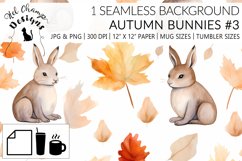 Watercolor autumn vintage bunny scrapbooking papers  sublimation mug tumbler 1