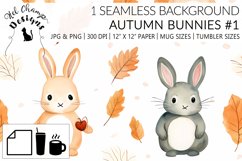 Watercolor autumn vintage bunny scrapbooking papers  sublimation mug tumbler 1